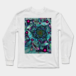 Turquoise and Pink Party Celebration Art Long Sleeve T-Shirt